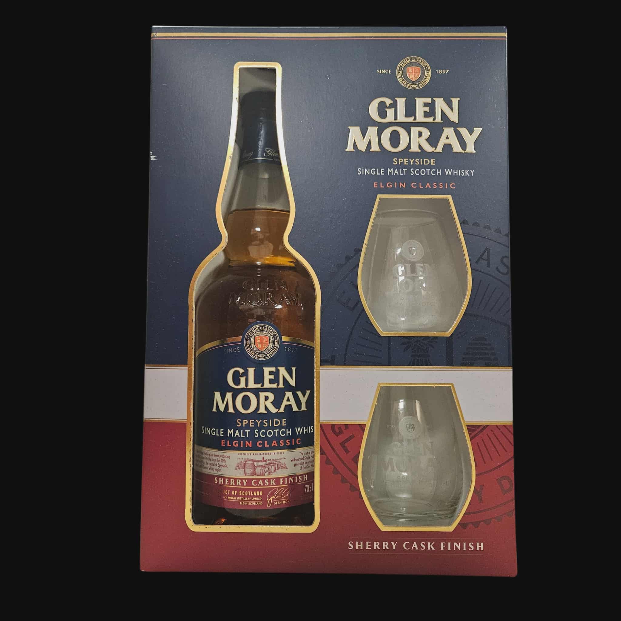 Glen Moray – Elgin Classic Sherry Cask Finish (Gift set with 2 Glencairn glasses)