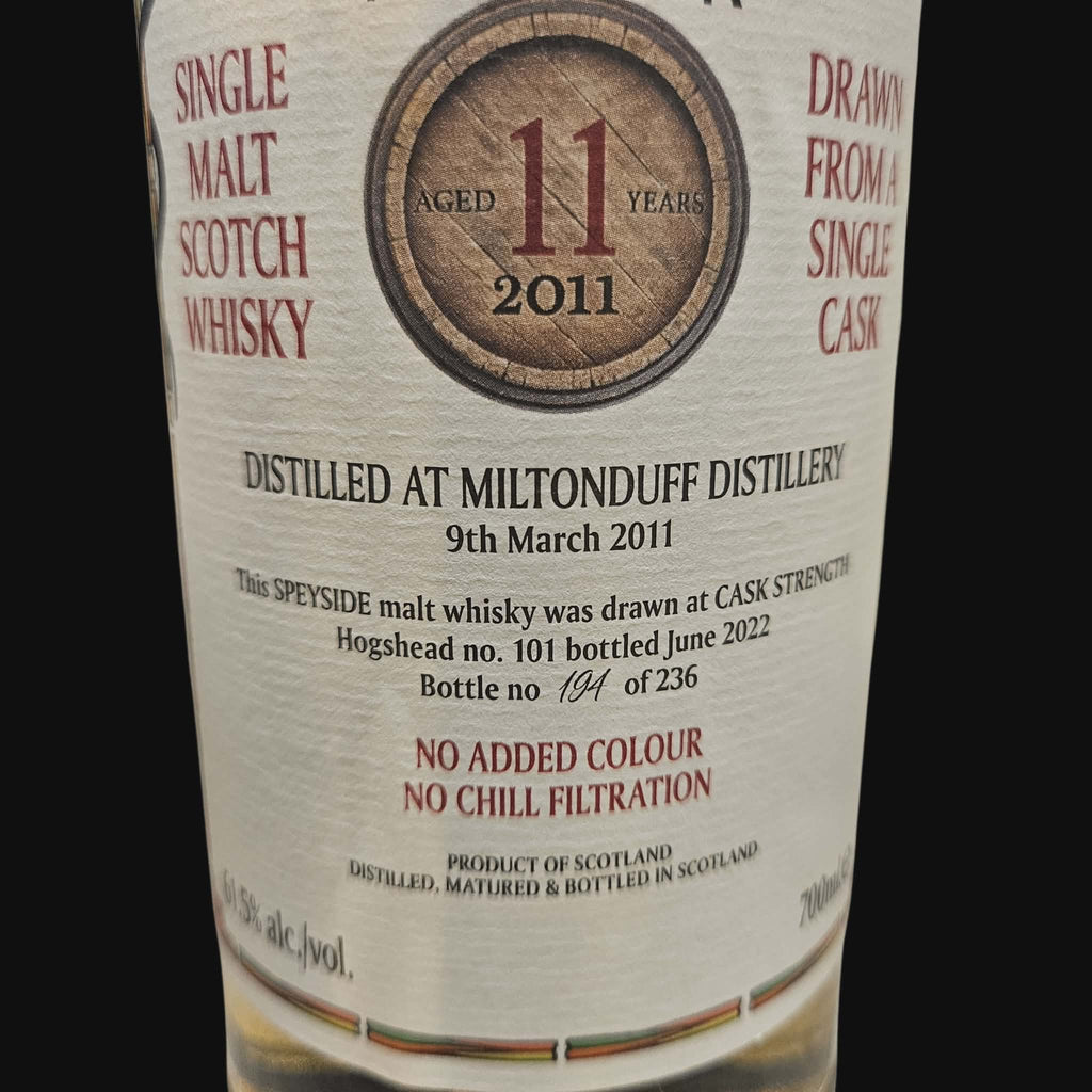 Blackadder Miltonduff 2011  Oak Cask – 61,5% ( 2022 )