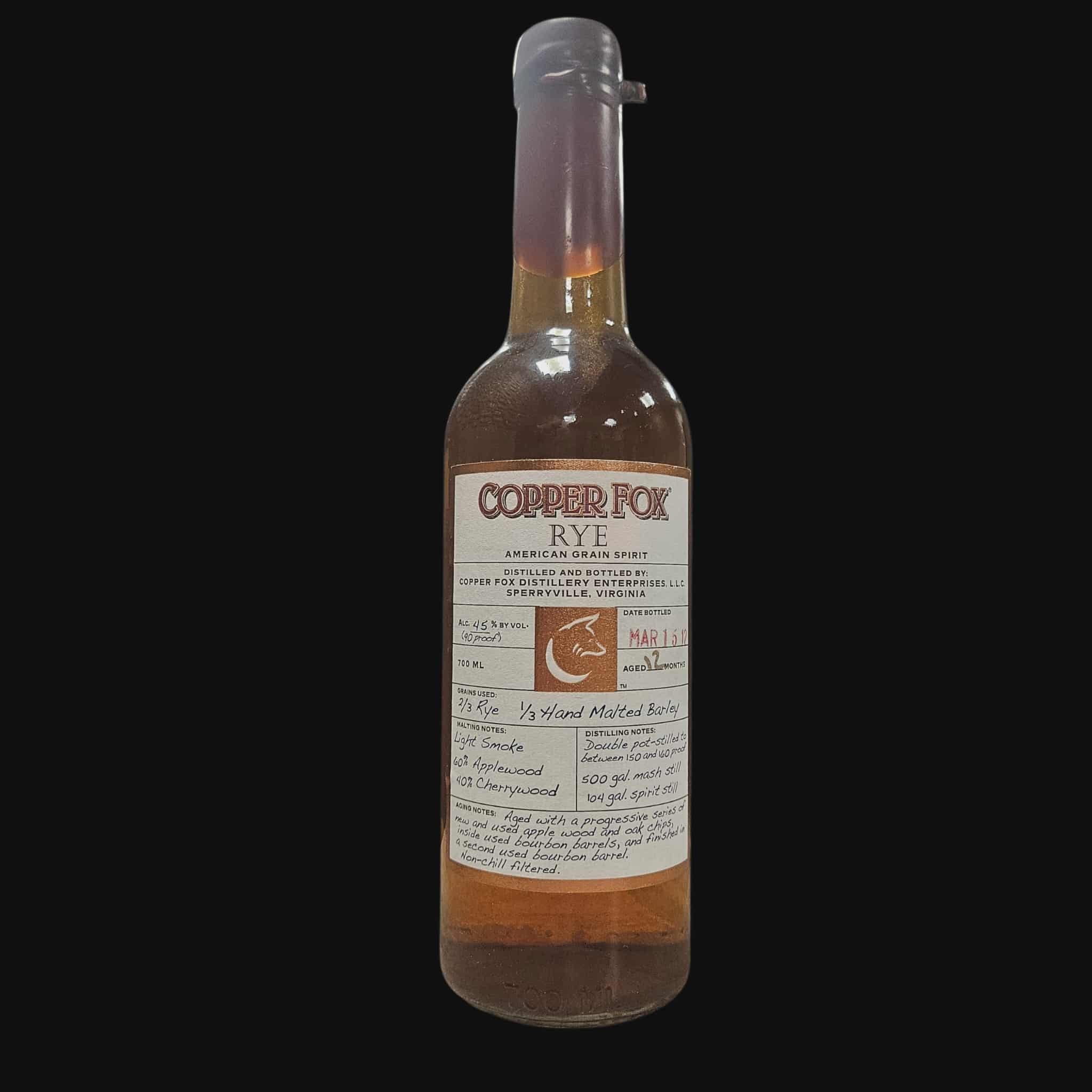 Copper Fox Rye – American Grain Spirit (2012)