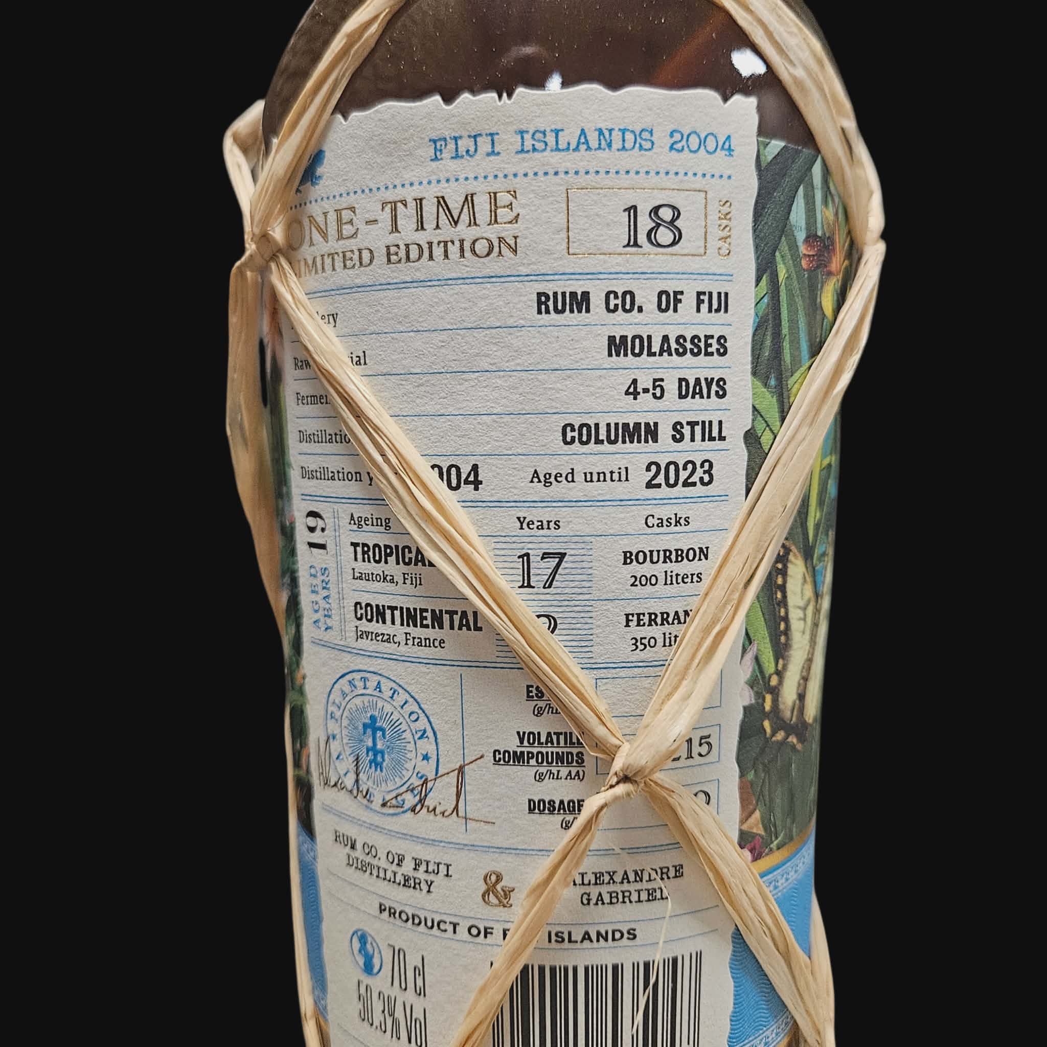 Plantation Rum – Fidschi-Inseln 2004 (19 Jahre) – Einmalige limitierte Edition – 50,3 %