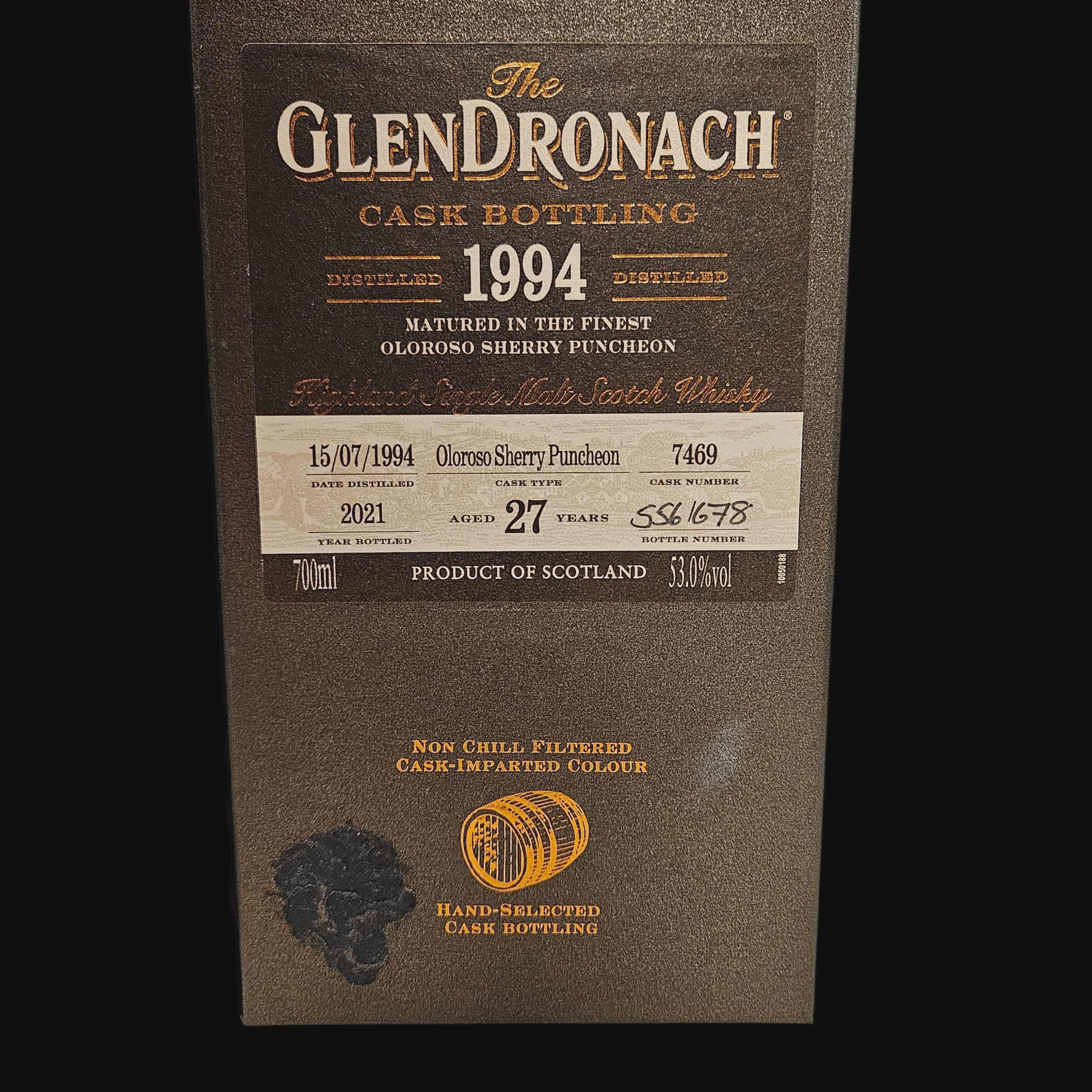 Glendronach 1994 Cask 7469 27 Year Old 53.0% Damaged Box (2021)
