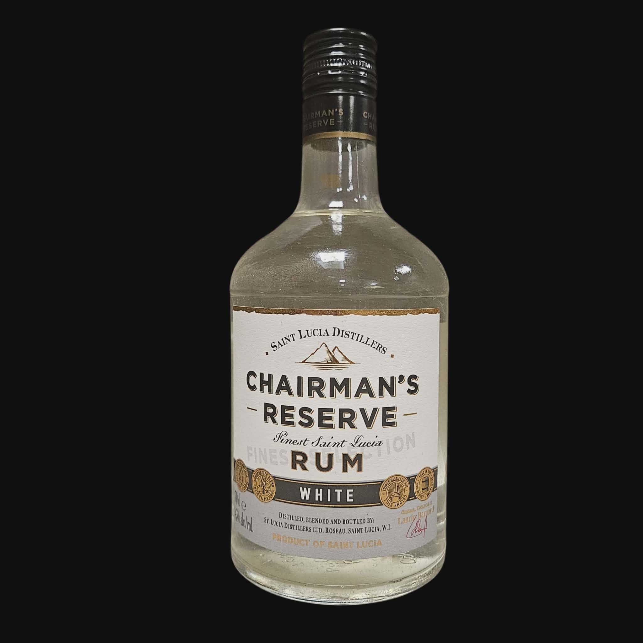 Chairman's Reserve White Rum – Saint Lucia Distillers – 70 cl – 40 %