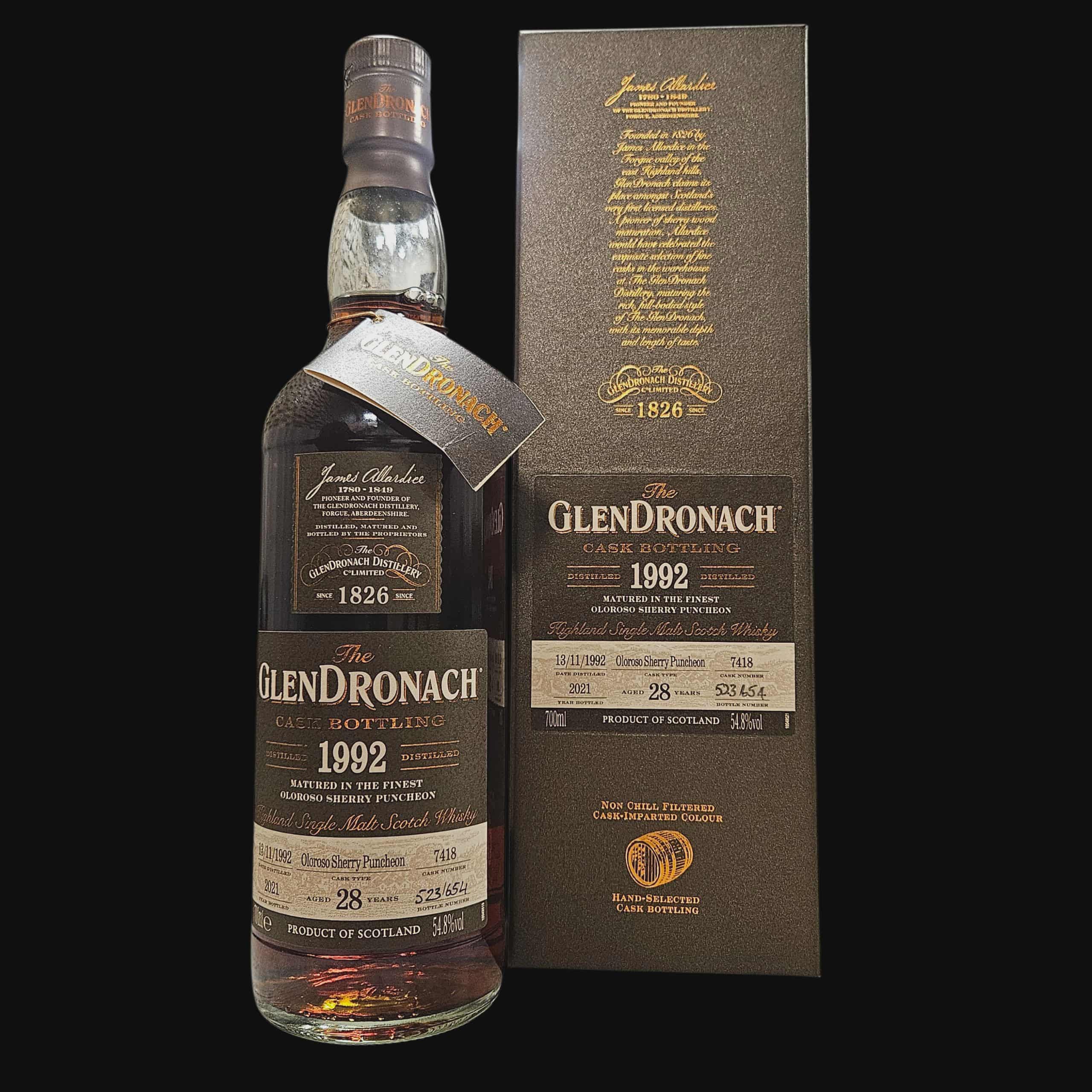 Glendronach 1992 Fass 7418, 28 Jahre alt, 54,8 % (2021)