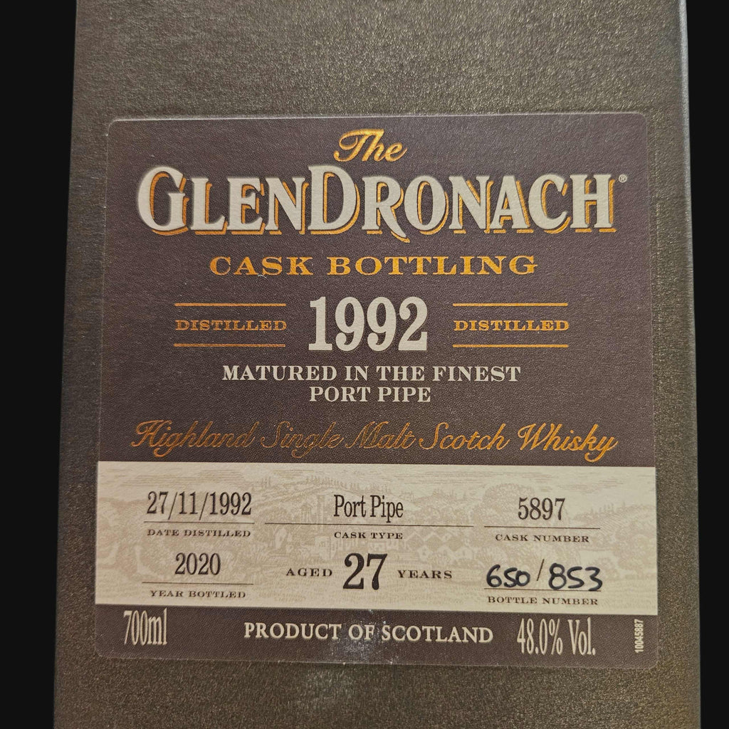 Glendronach 1992 Cask 5897 27 Year Old 48% (2020)