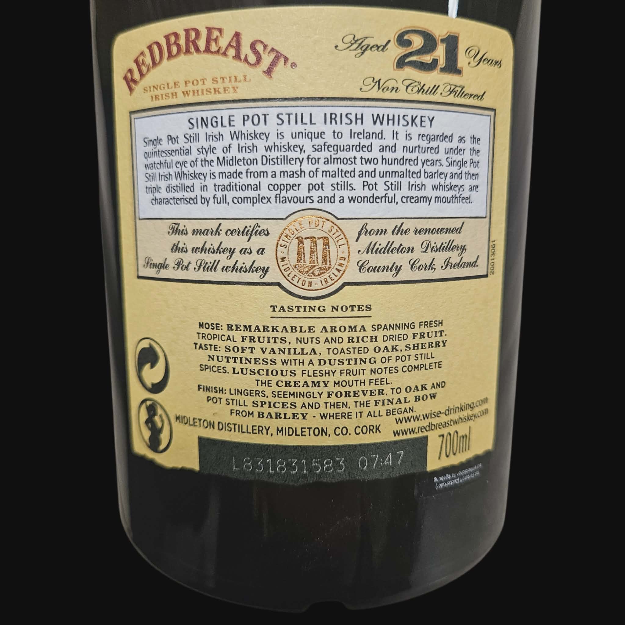 Redbreast 21 Year Old – Single Pot Still Irish Whiskey (2018)