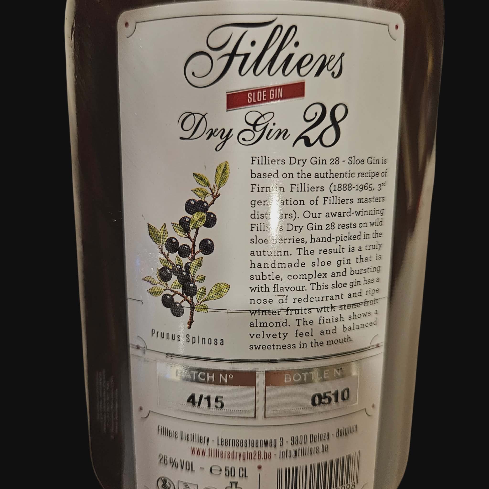 Filliers Dry Gin 28 – Sloe Gin (26% vol.) – 50 cl