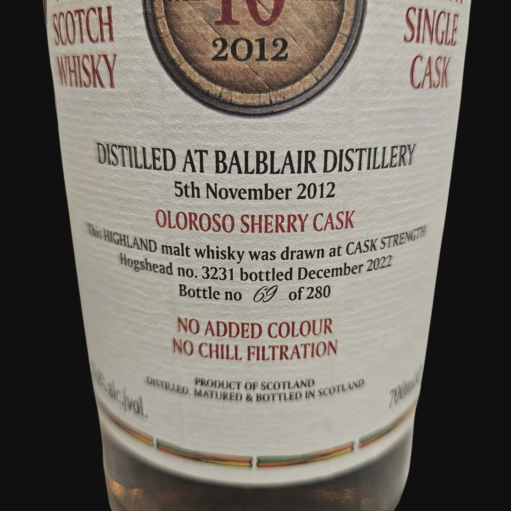 Blackadder Balblair 2012 BA – Raw Cask Oloroso Sherry (2022)