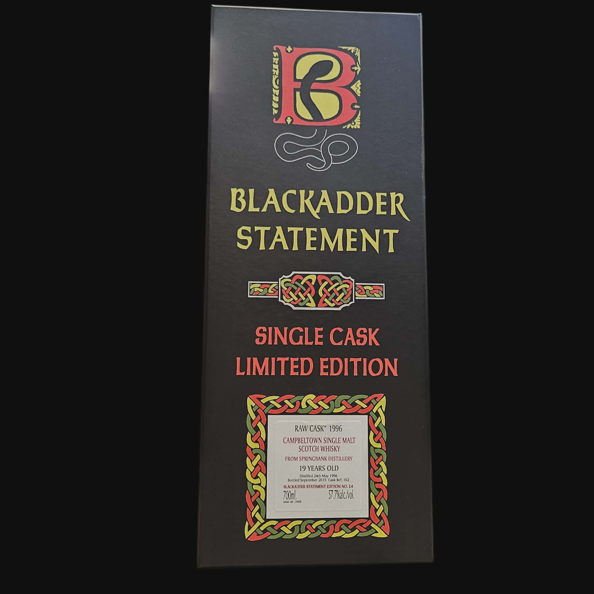 Blackadder Springbank 1996 – 19 Years Old – Statement Edition No.14 – 57.7% ( 2015 )