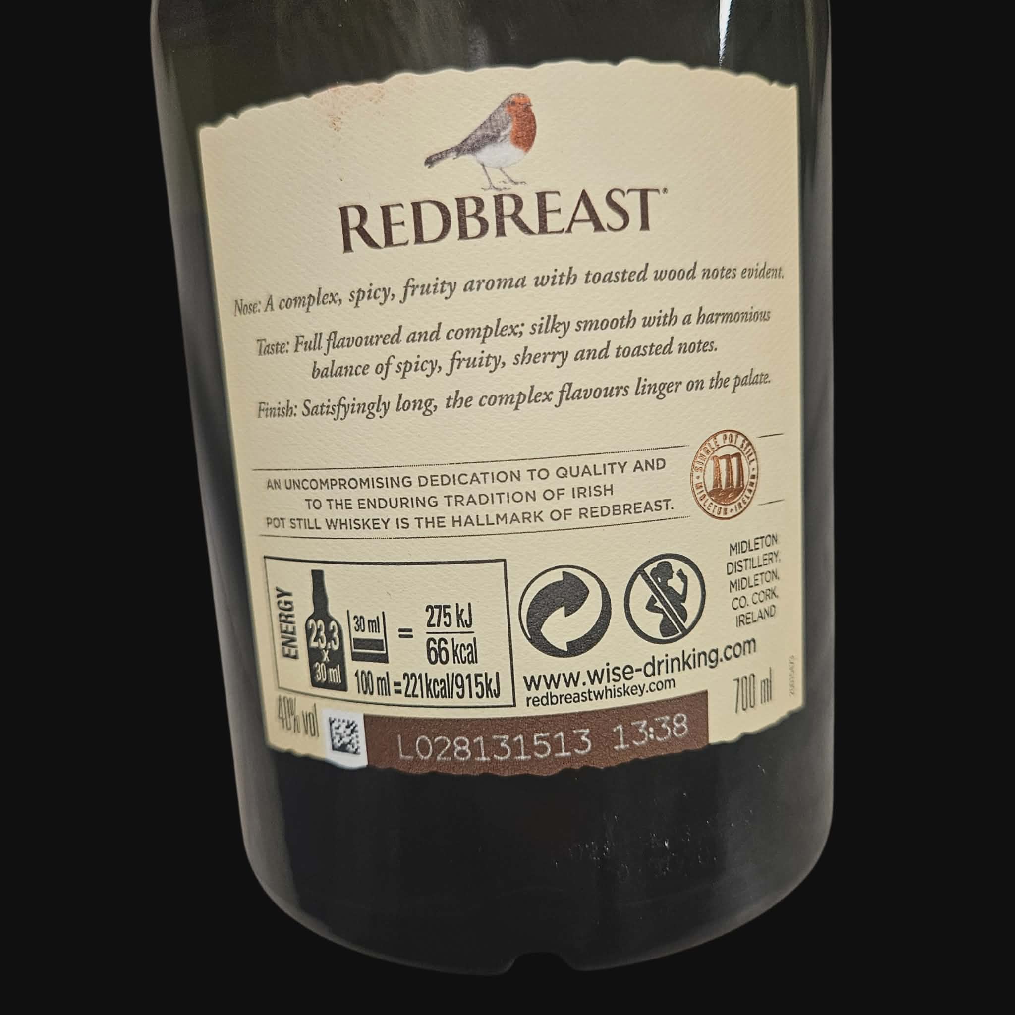 Redbreast 12 Years – Single Pot Still Irish Whiskey (40%, 700ml)