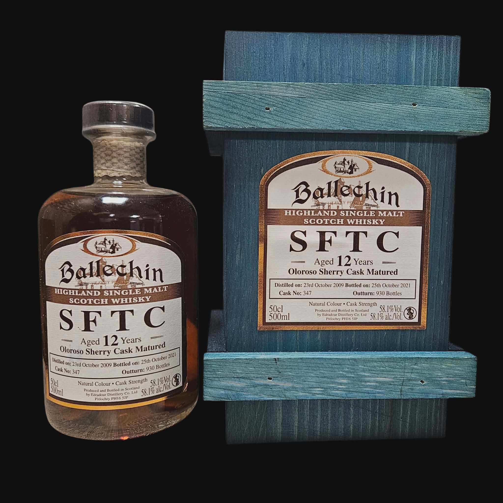 Ballechin SFTC 12 Year – Oloroso Sherry Cask (Cask #347) – 58.1% (50 cl)