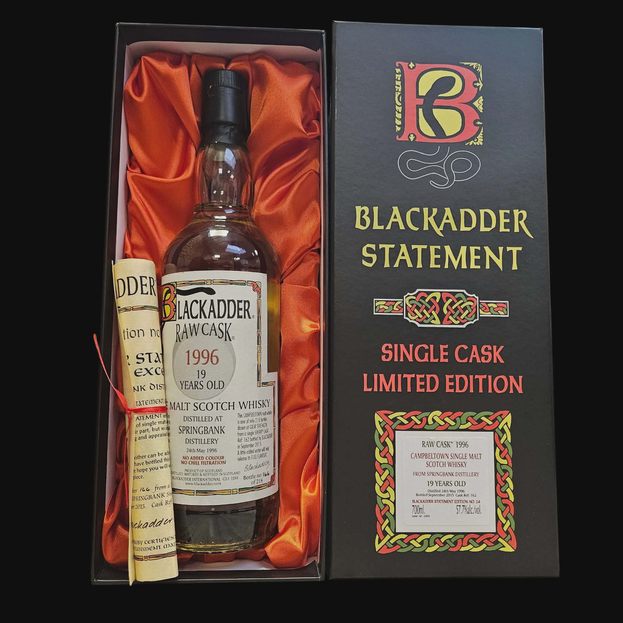 Blackadder Springbank 1996 – 19 Years Old – Statement Edition No.14 – 57.7% ( 2015 )