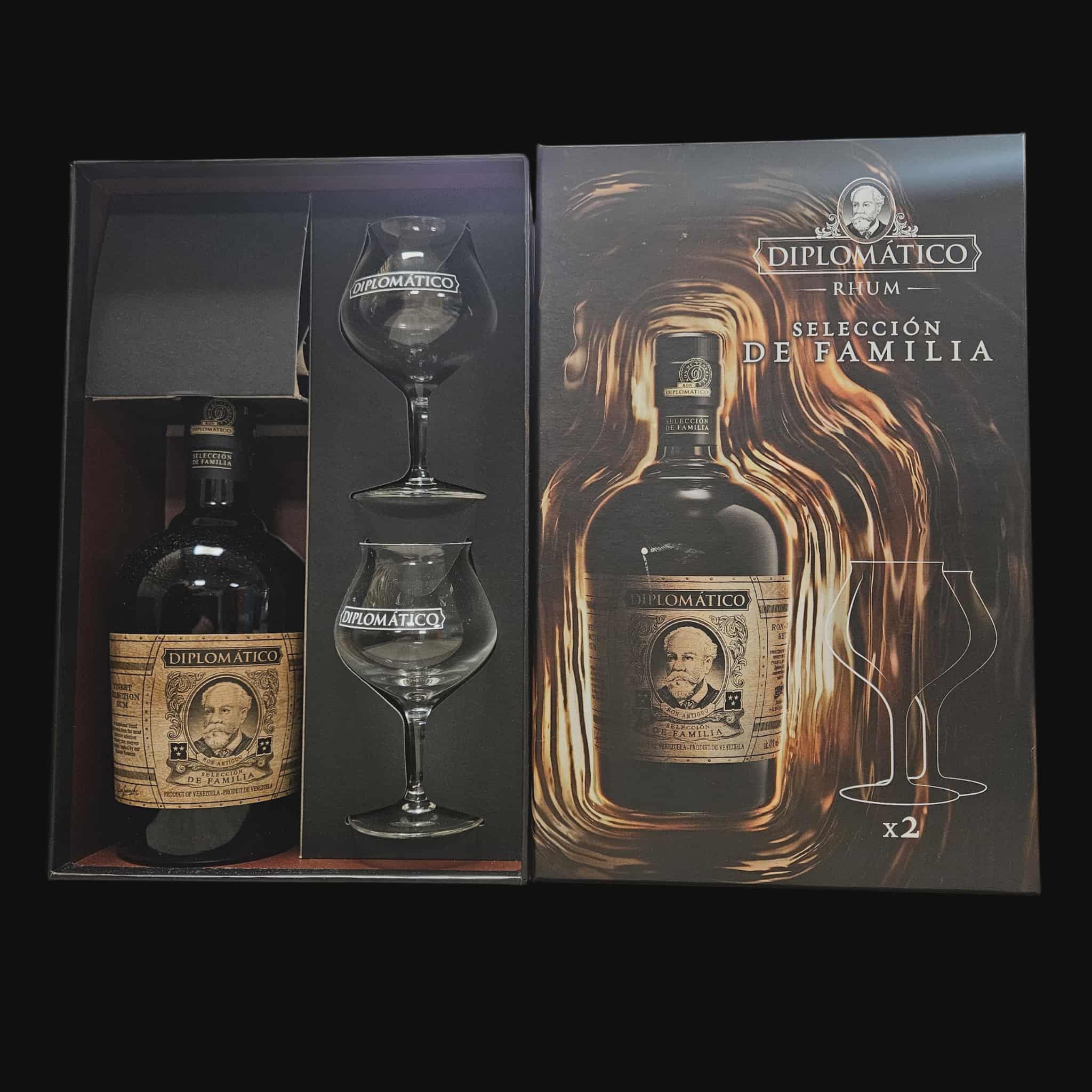 Diplomático Selección de Familia – Gift box (with 2 glasses)