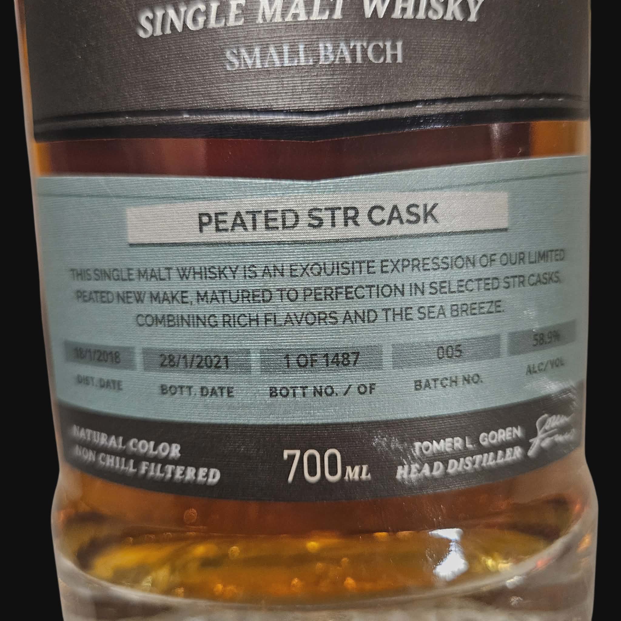 M&H 2018 – APEX Peated STR Cask 58.9% (2021)