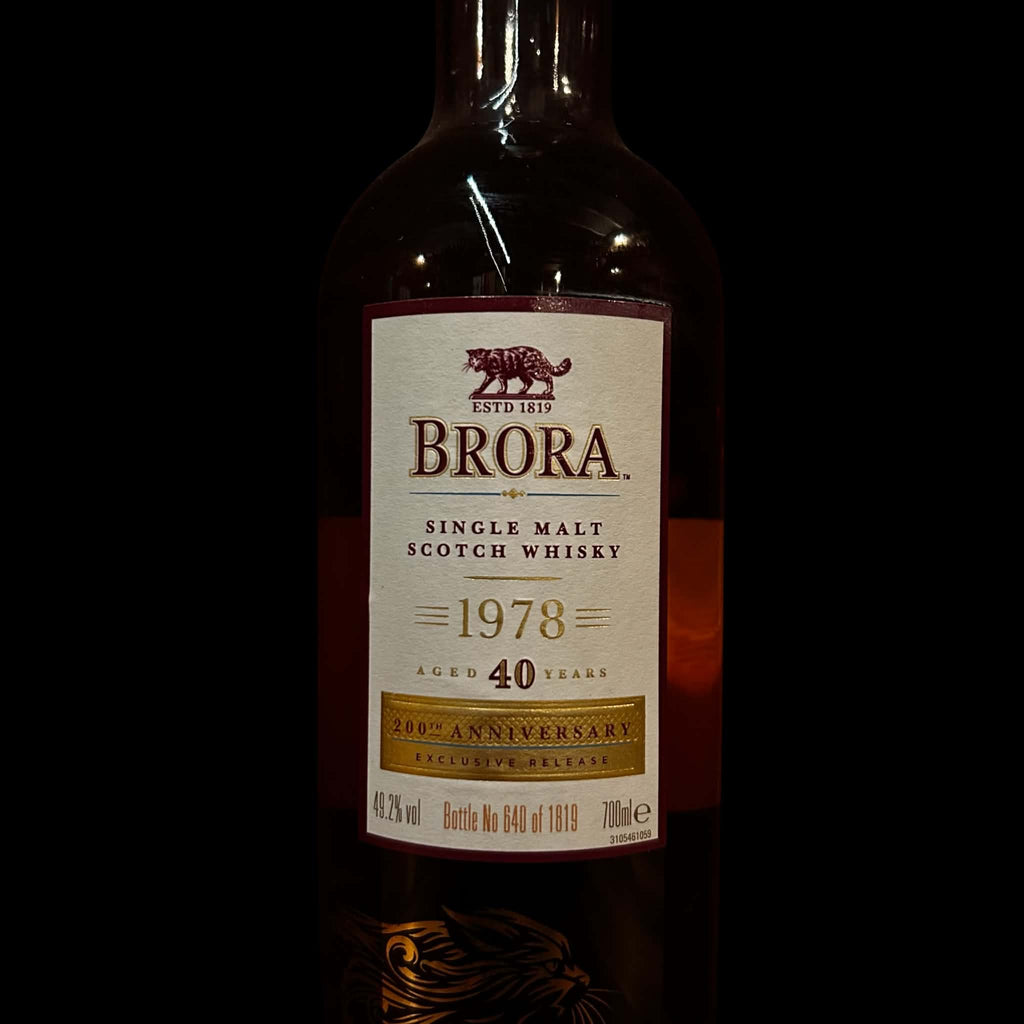 Brora 1978 40 Years etiket flesnummer 640 van 1819