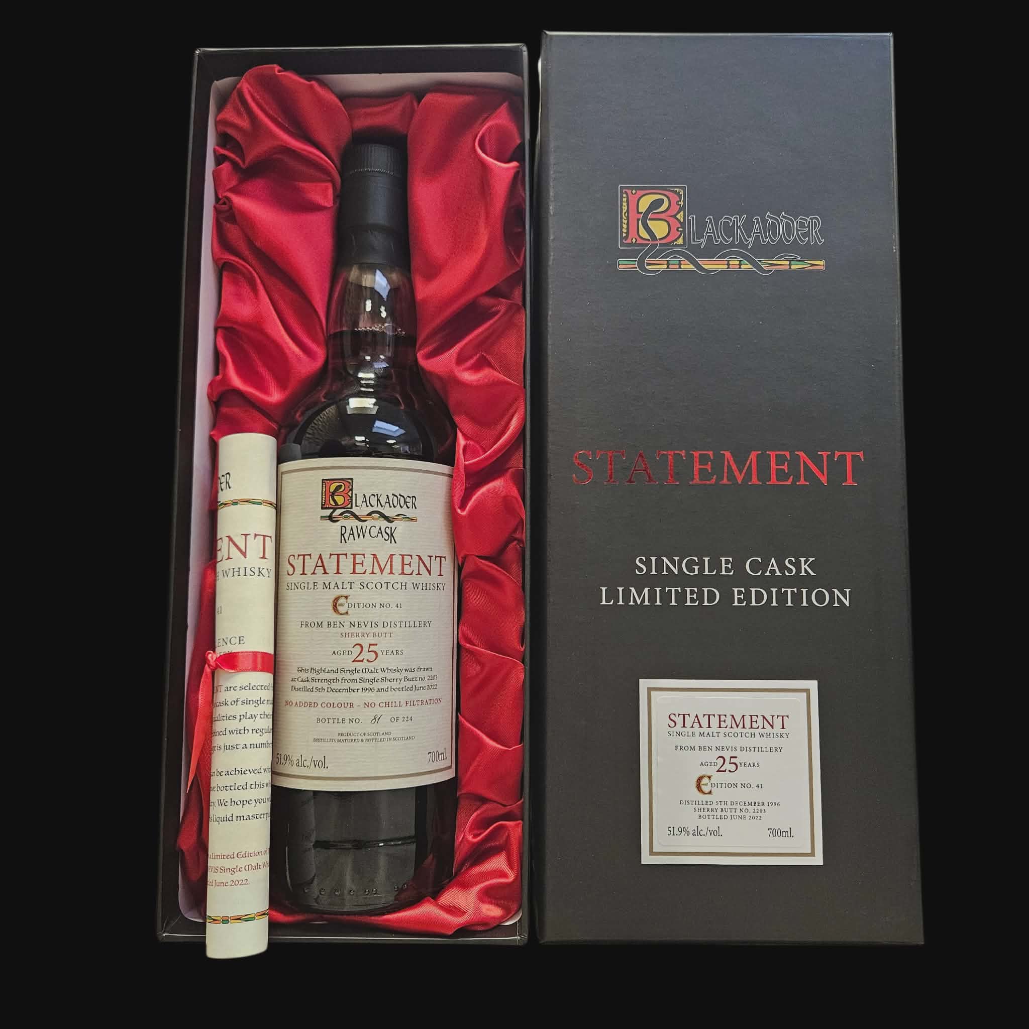 Blackadder Ben Nevis 1996 – 25 Year Old – Statement Edition No.41 – 51.9% (2022)