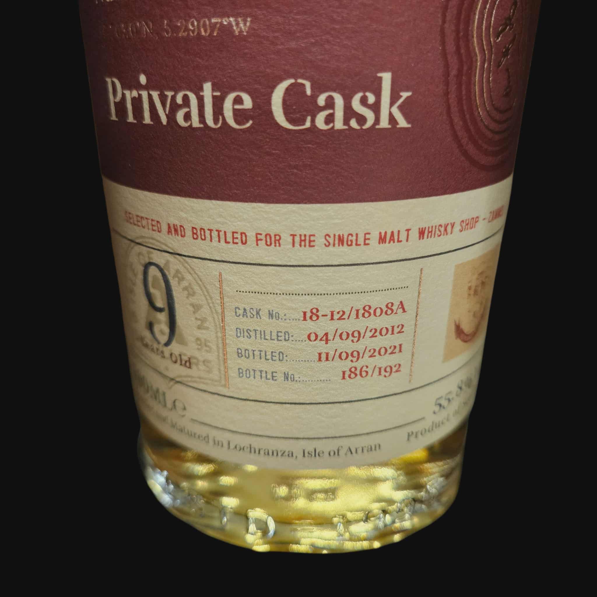 Arran 2012 – Private Cask 55.8% (2021)
