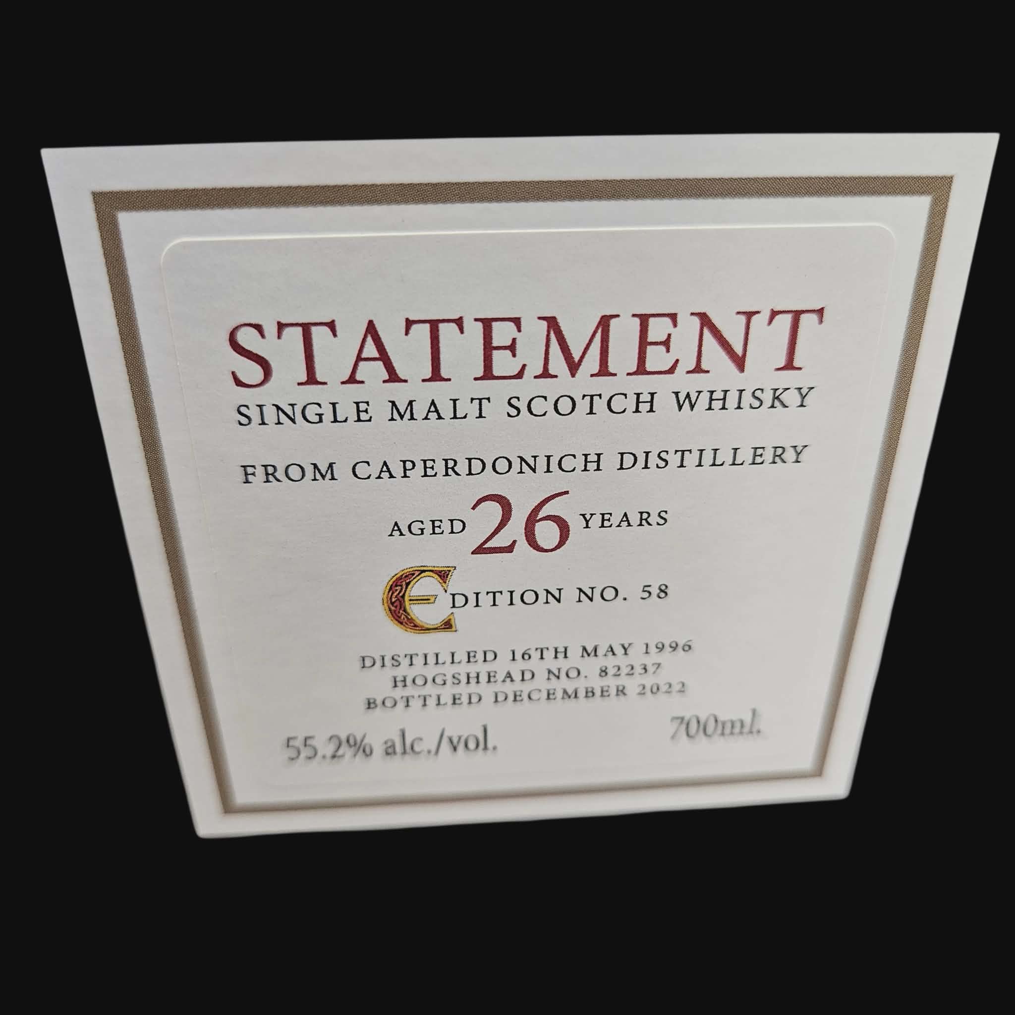 Blackadder Caperdonich 1996 – Statement Edition No. 58 – 55.2% (2022)