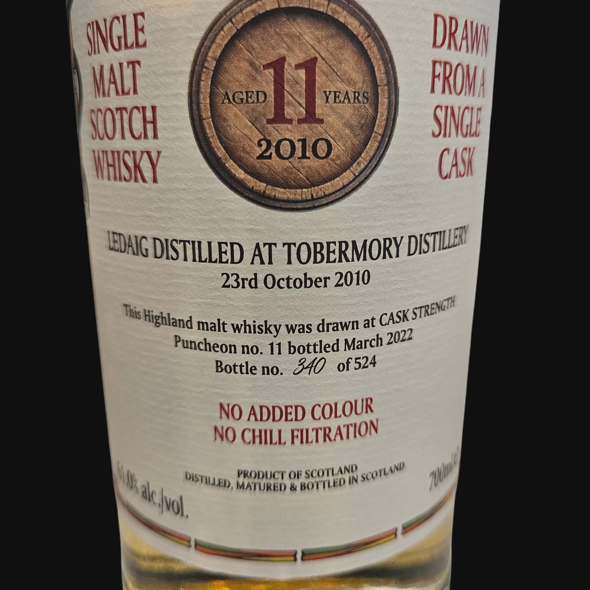 Blackadder Ledaig 2010 Raw Cask – 11 Year Old – 61.0% (2022)