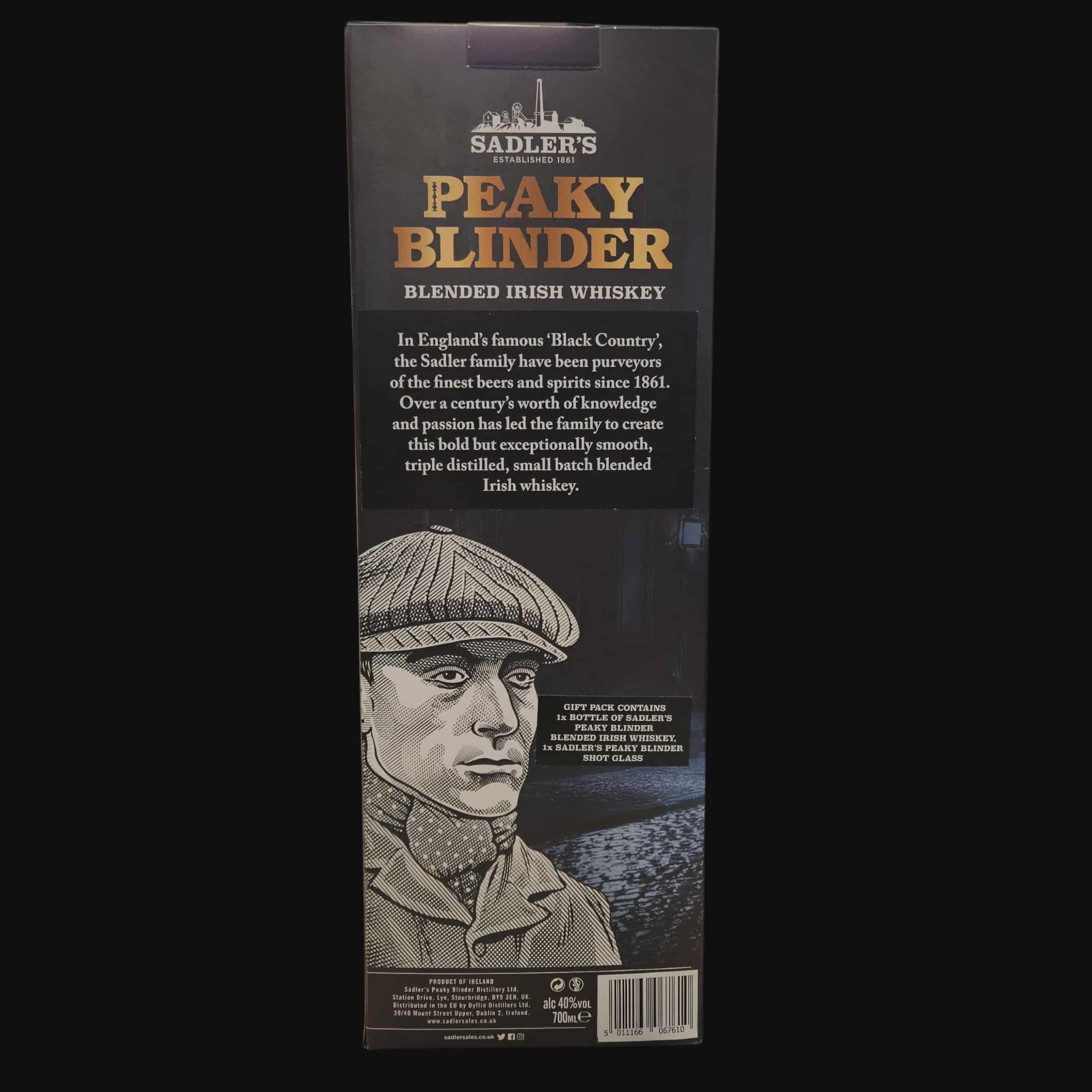 Peaky Blinder Blended Irish Whiskey + Schnapsglas