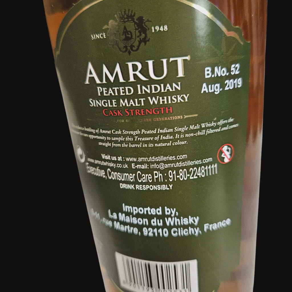 Amrut Peated Indian Single Malt – Cask Strength ( 2019 )