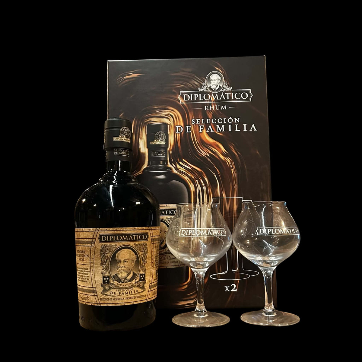 Diplomático Selección de Familia rum 43% 70cl geschenkset met twee proefglazen