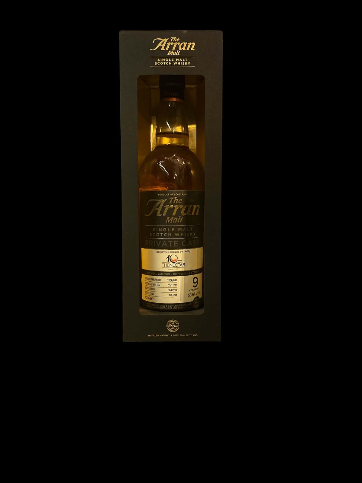 Arran 2006 Private Cask – 10 Years The Nectar – 9 Years Old – 53.6% – 70 cl