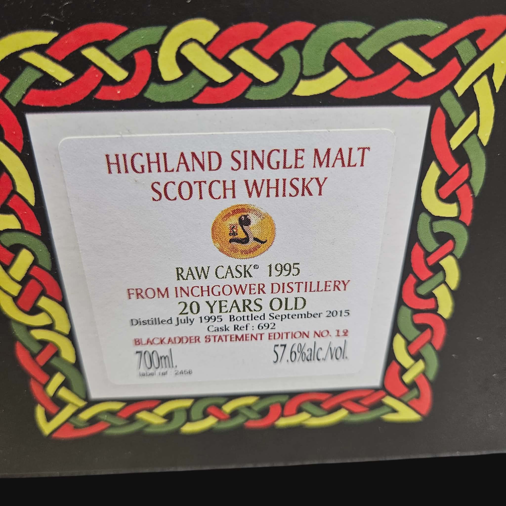 Blackadder Inchgower 1995 – 20 Year Old – Statement Edition No. 12 – 57.6% (2015)