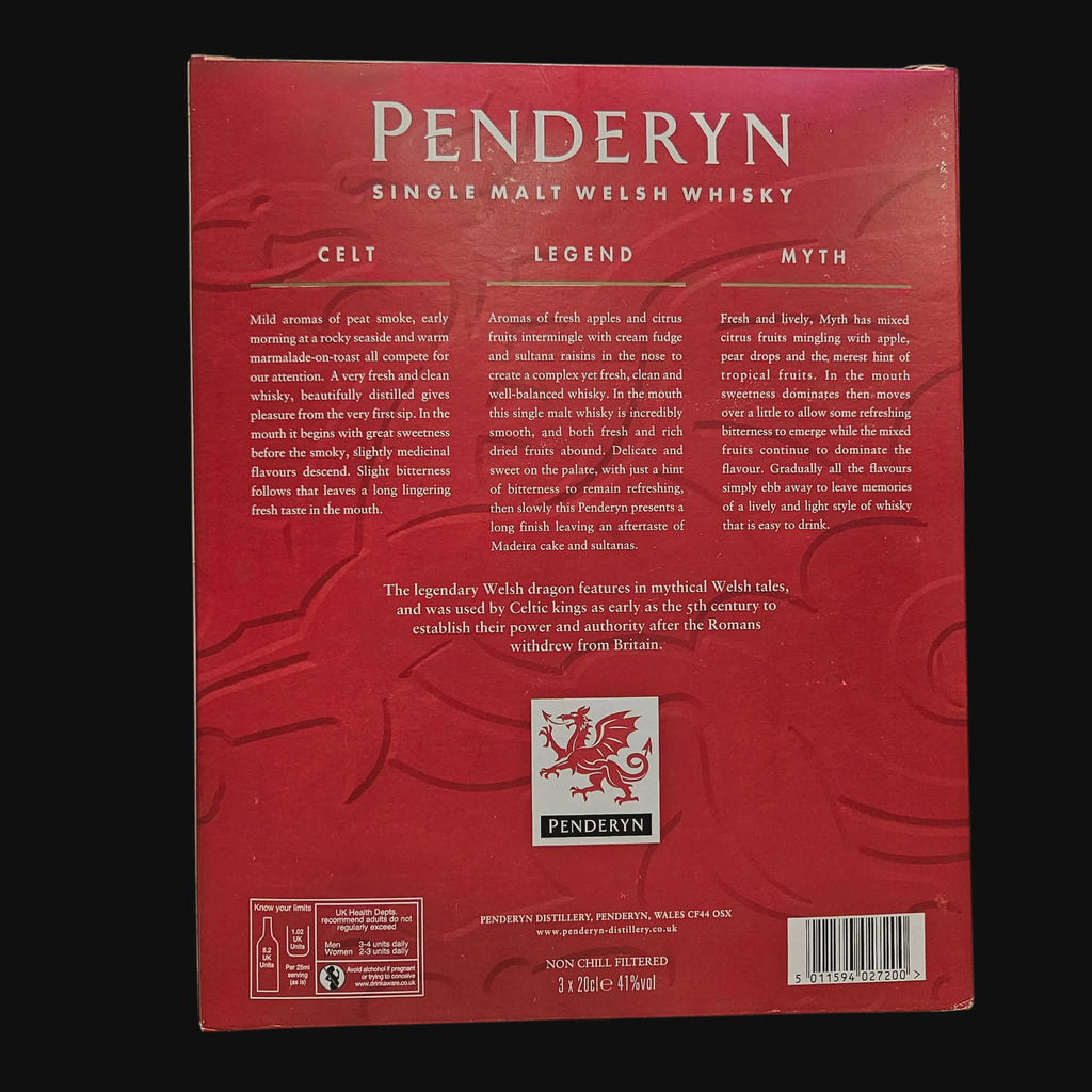 Penderyn Welsh Whiskey Tasting Set – Myth • Legend • Celt (3 × 20 cl)