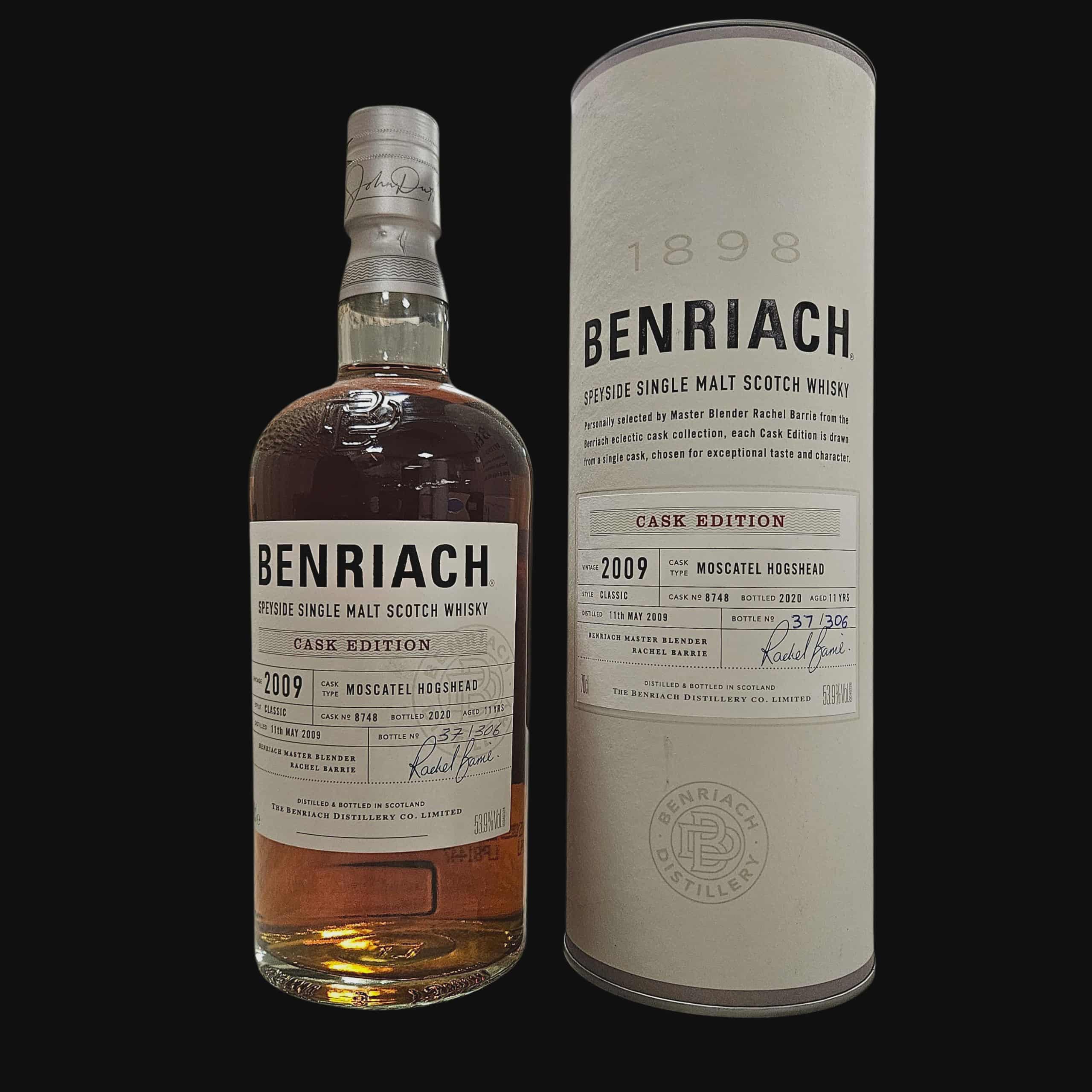 Benriach 2009 Cask 8748 Moscatel Hogshead 53.9% (2020)