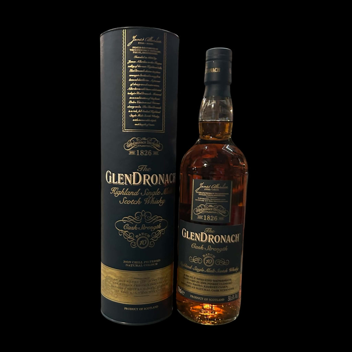The GlenDronach Cask Strength Batch 10 2021 58,6% 70cl met koker