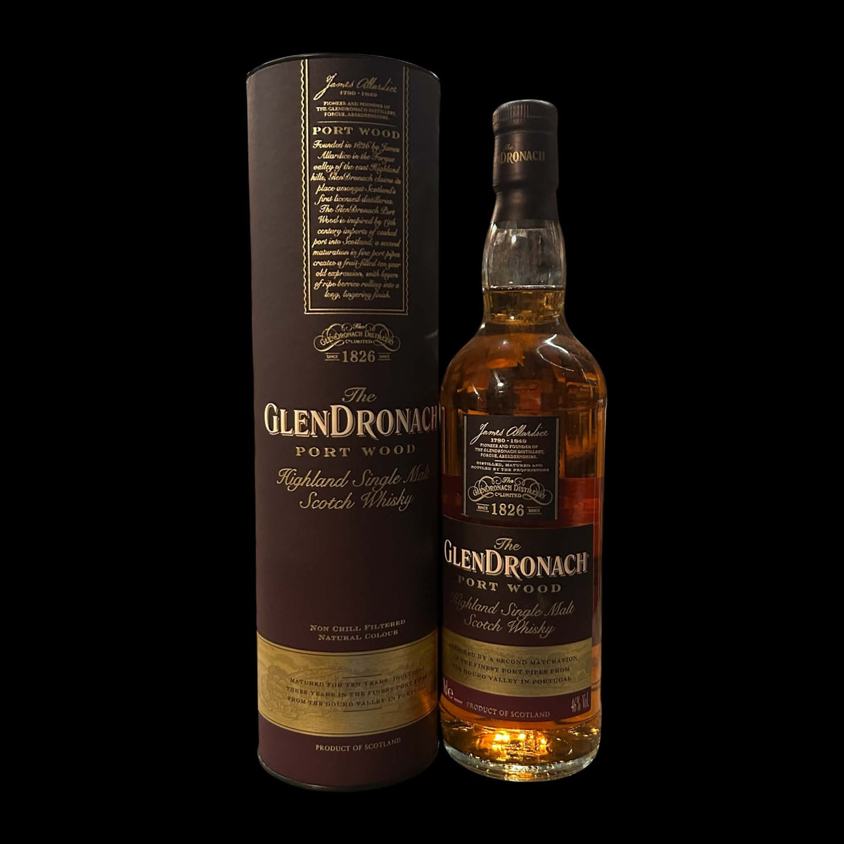 The GlenDronach Port Wood 46 procent 70cl single malt met originele koker