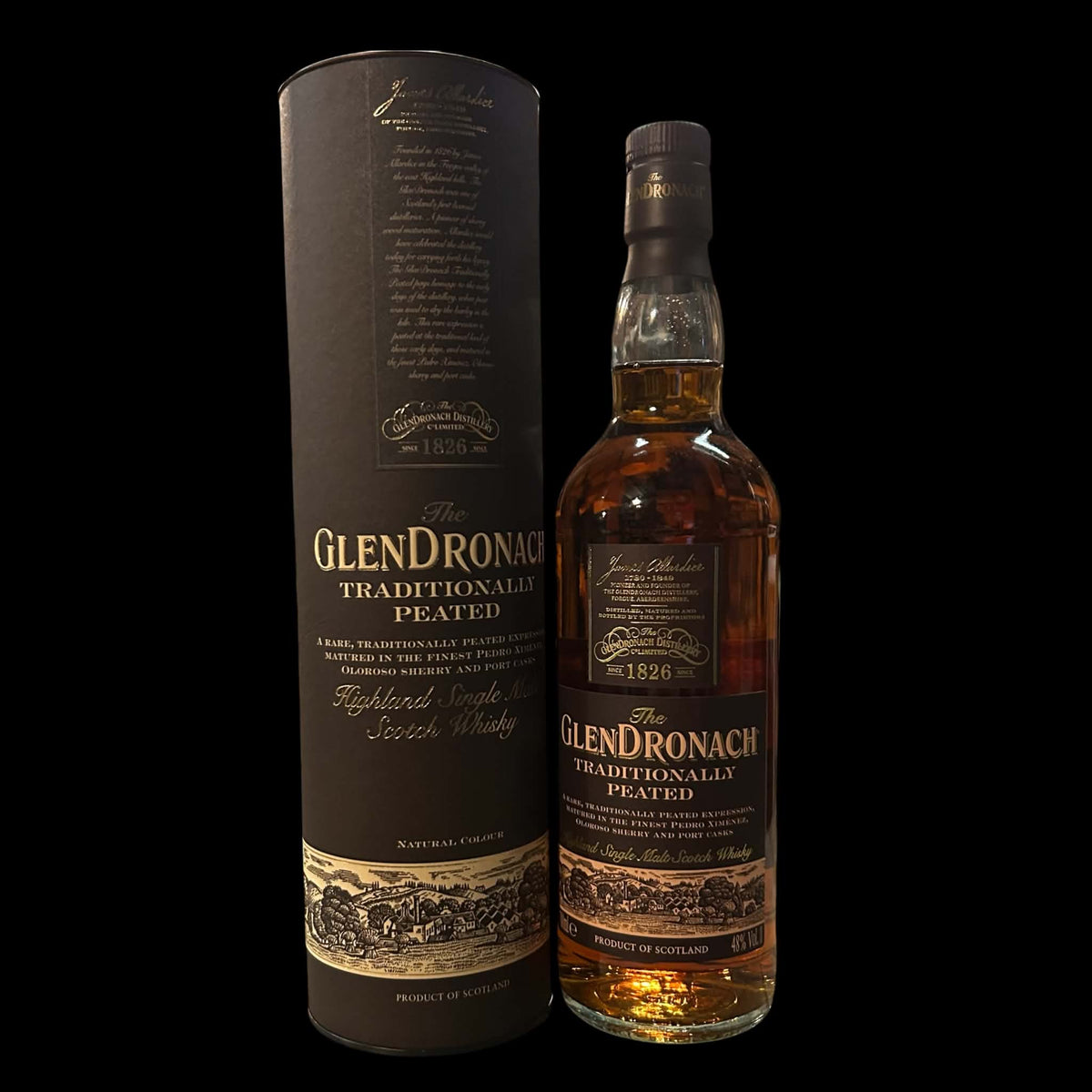 The GlenDronach Traditionally Peated 48 procent 70cl met originele geschenkkoker