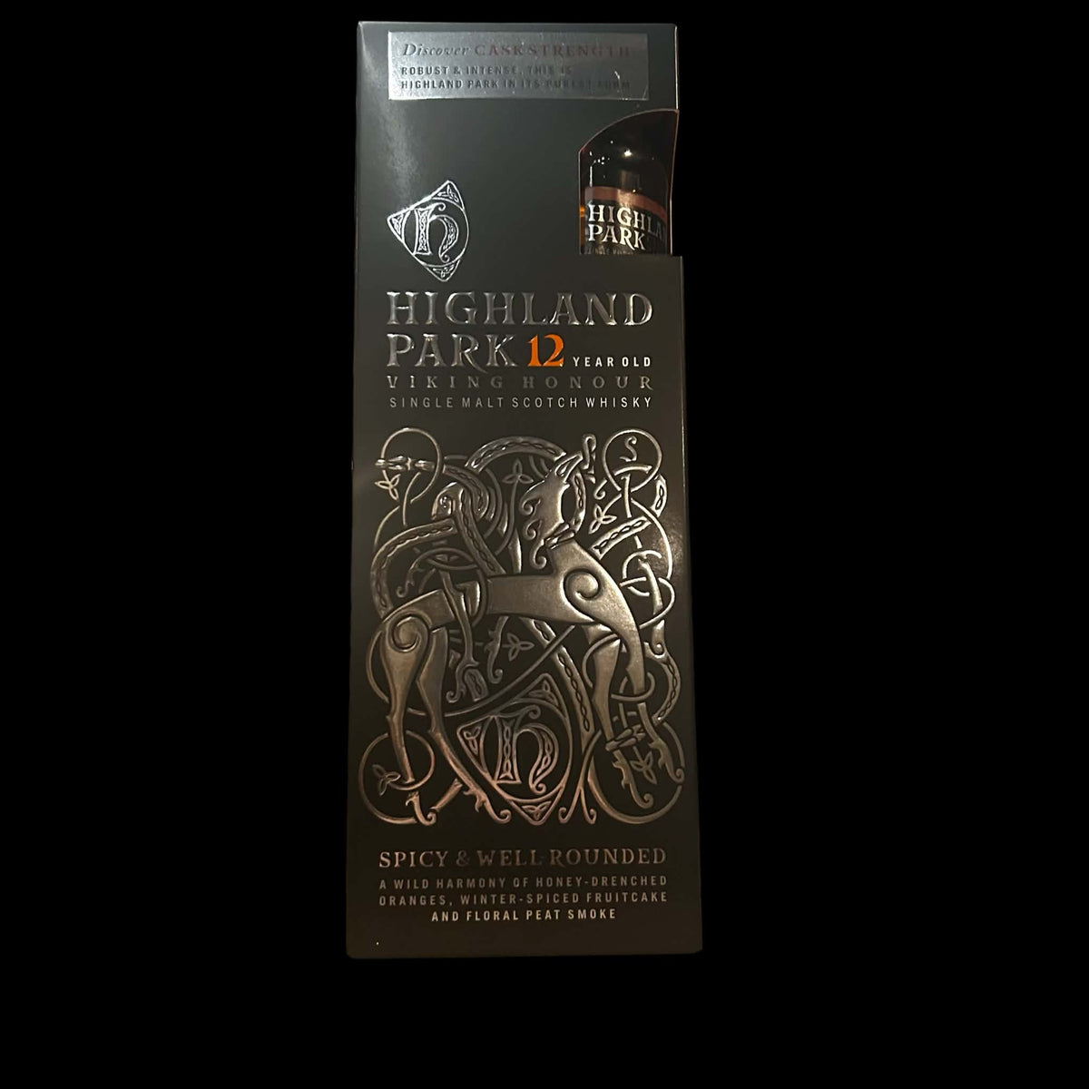 Highland Park Viking Honour 12 jaar 70cl giftset plus 5cl Cask Strength miniatuur