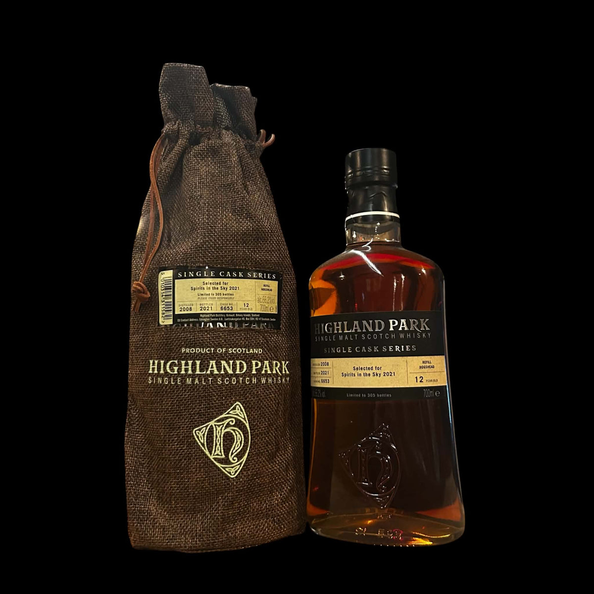 Highland Park 2008 Spirits in the Sky 2021 12 jaar vat 6653 66,2% met jute zak