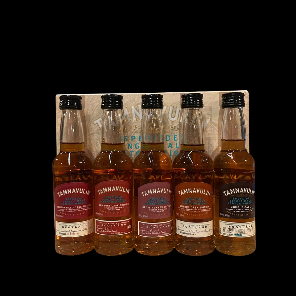 Tamnavulin Tasting Pack 5 x 10cl single malt whisky set met vijf varianten